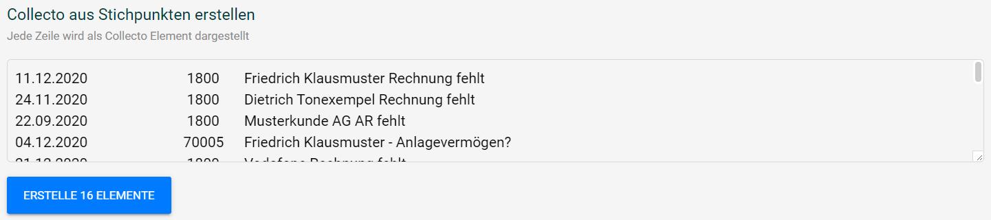 5F Collecto als OPOS-Liste – Stichpunkte 5F Collecto als OPOS-Liste – Stichpunkte