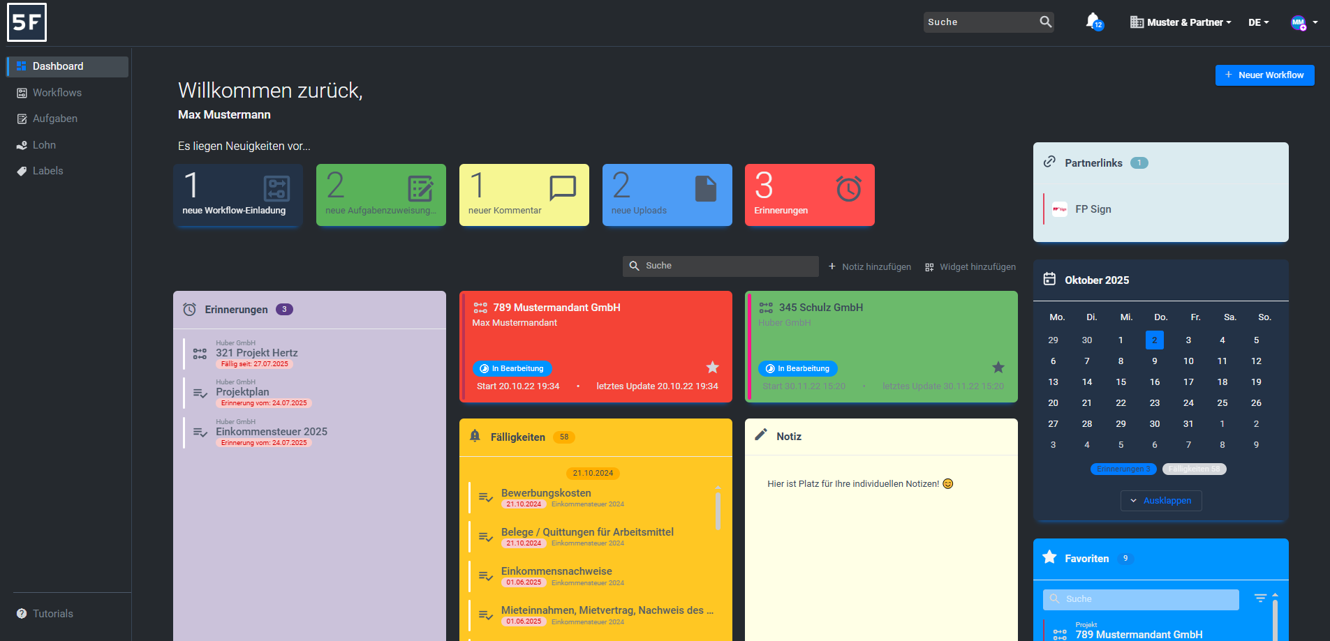 5f-dark-mode-dashboard Screenshot: 5F Dark Mode