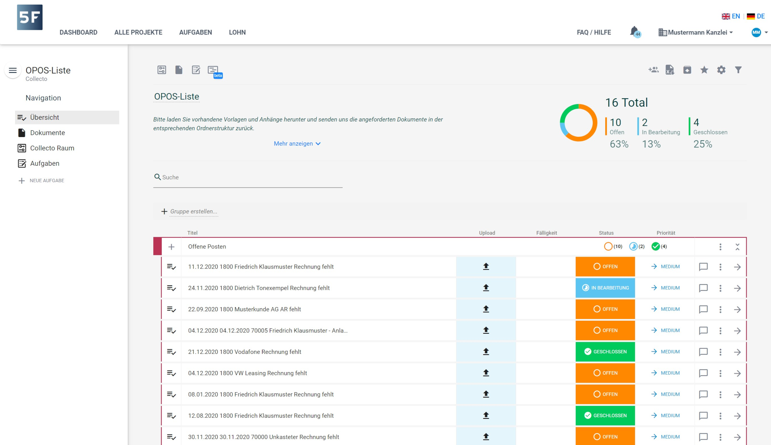 5FSoftware – Collecto als OPOS-Liste 5FSoftware – Collecto als OPOS-Liste