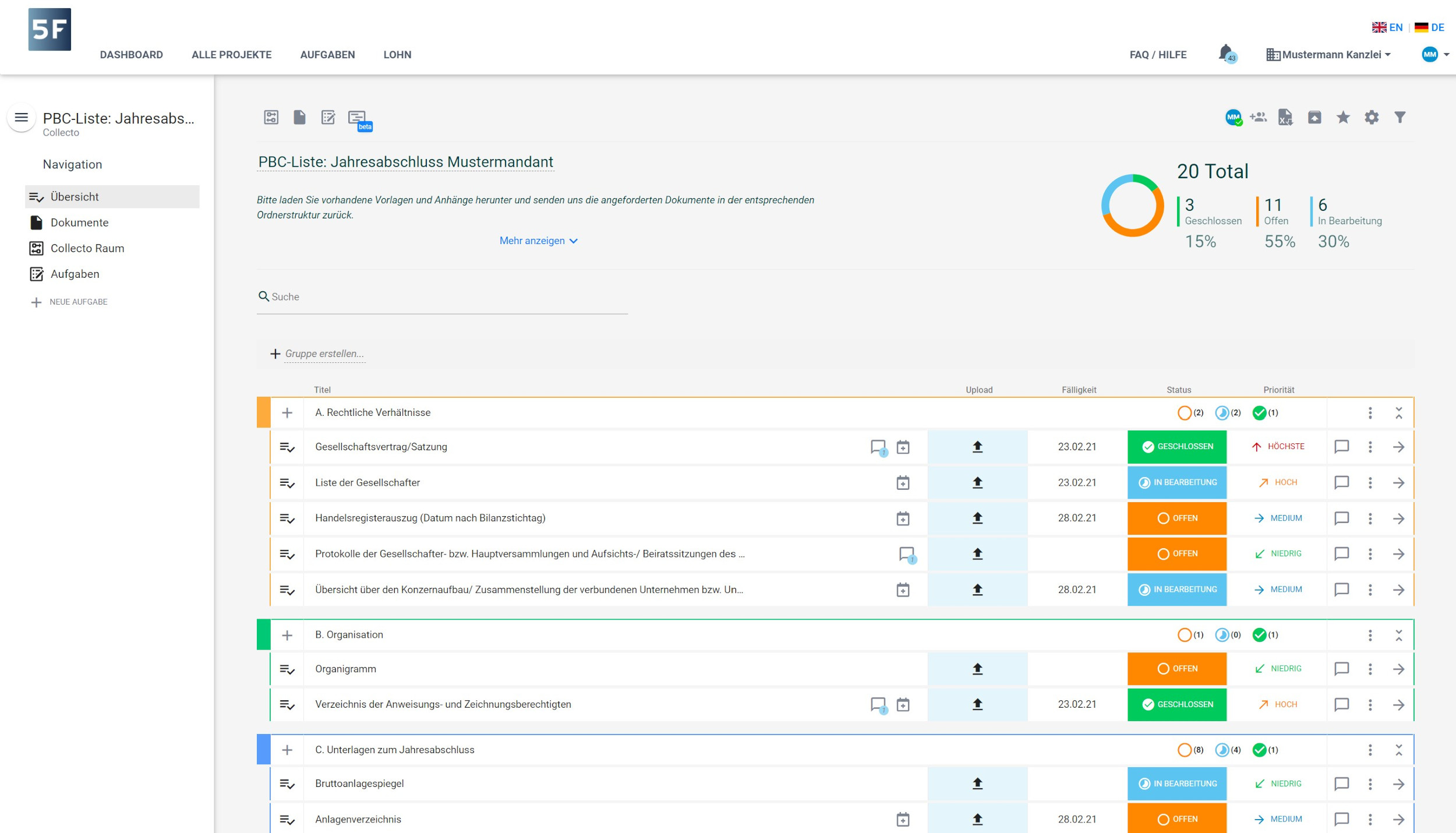 5F PBC-Liste – Screenshot Collecto 5F PBC-Liste – Screenshot Collecto